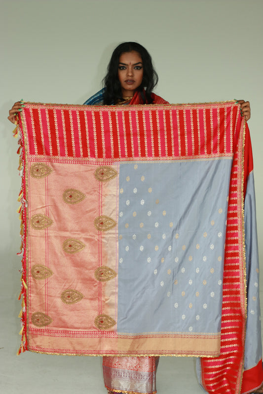 handwoven embroidered banarasi silk saree