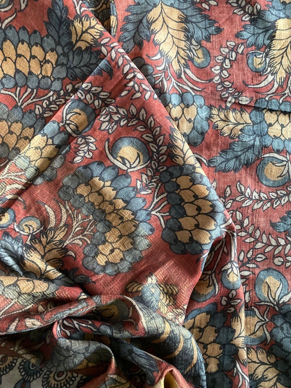 Hand Painted Pen Kalamkari Saree by Ayush Kejriwal