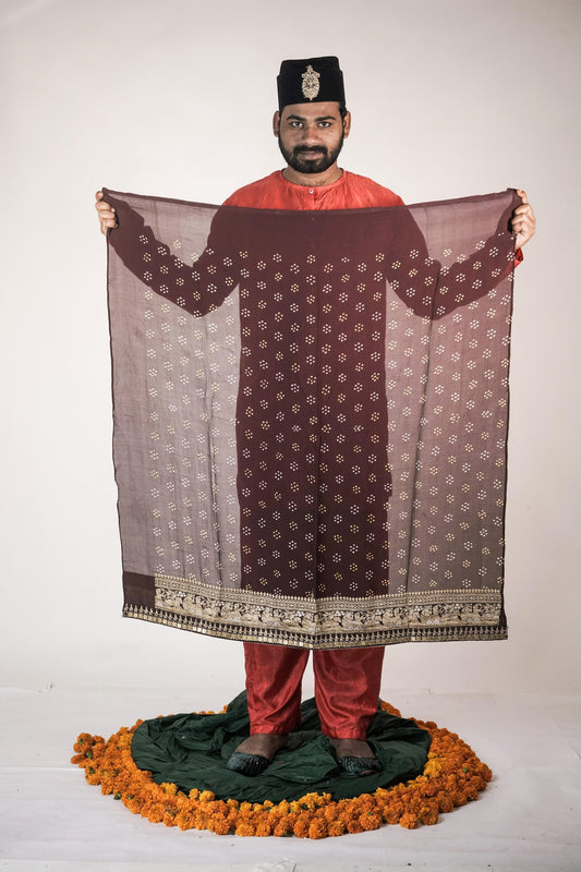 Designer handcrafted bandhani saree