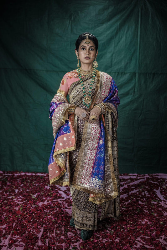 handcrafted bandhani saree