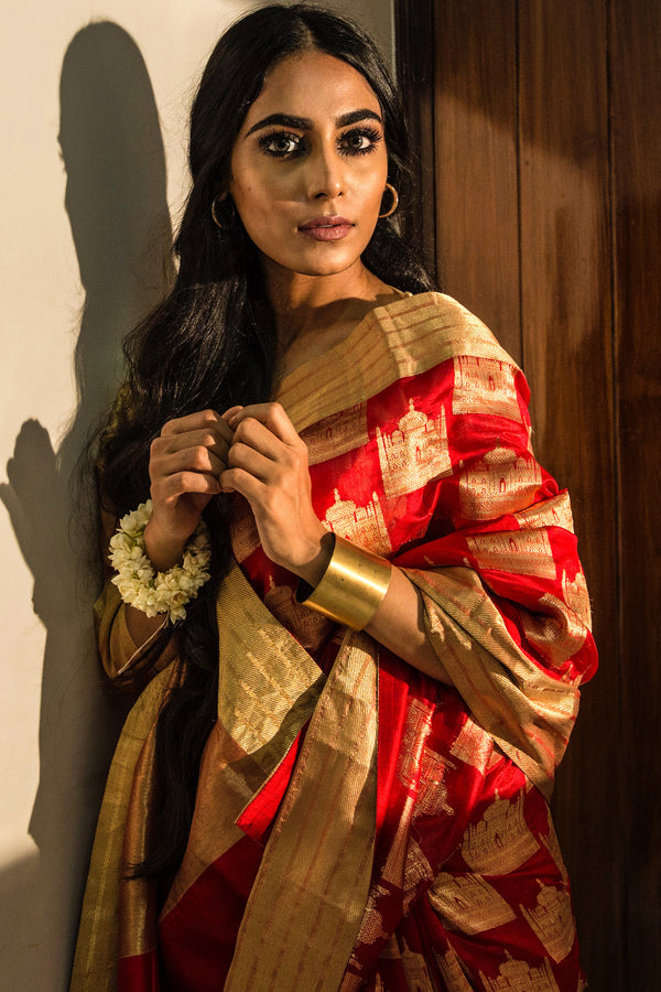 Handwoven Chanderi Bridal Wear Saree