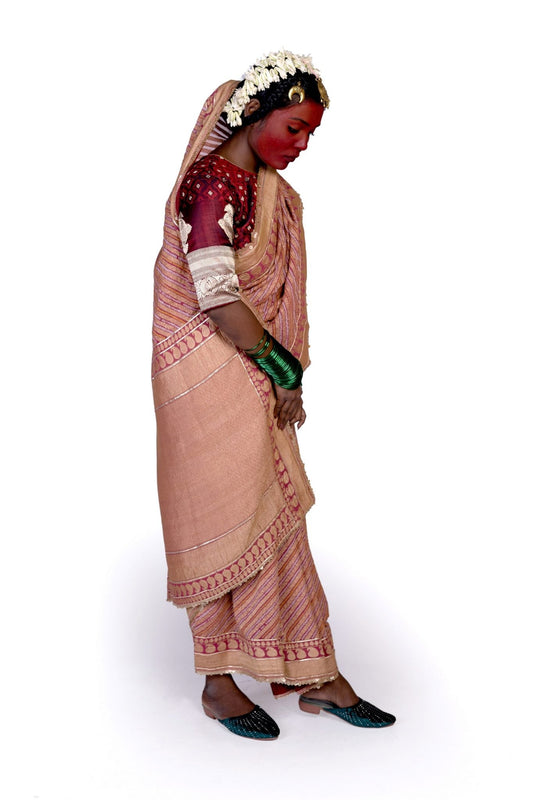 handwoven Bandhani banarasi saree