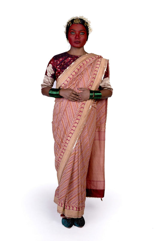 handwoven Bandhani banarasi saree