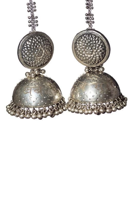 Indian Ethnic Silver Jhumka