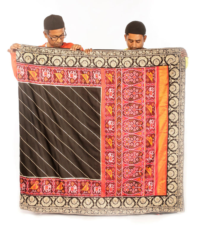 Single ikkat handwoven patola silk saree