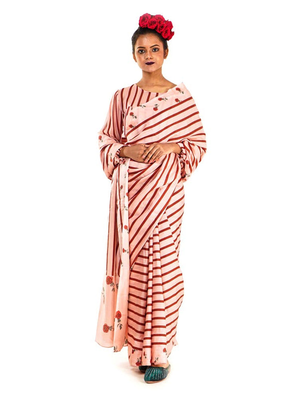 printed partywear saree