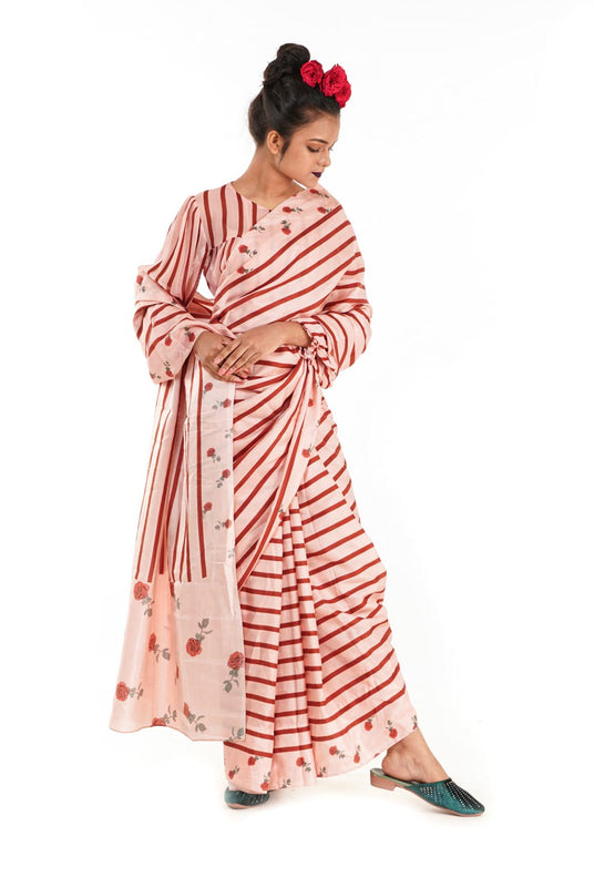 printed partywear saree