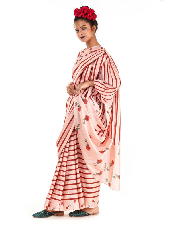 printed partywear saree