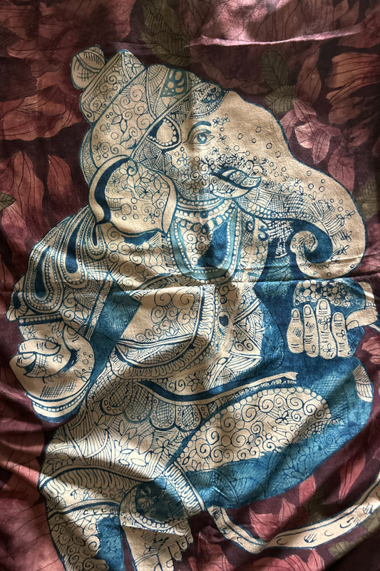 handpainted silk authentic pen Kalamkari saree