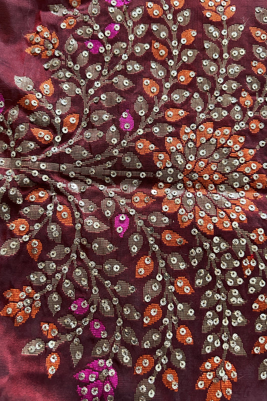 handwoven embrdoired banarasi Cora silk saree