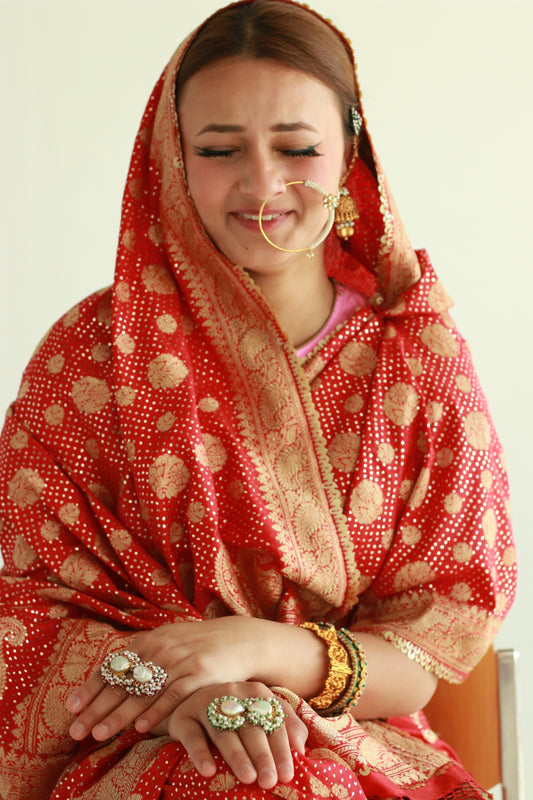 Red handwoven banarasi silk saree