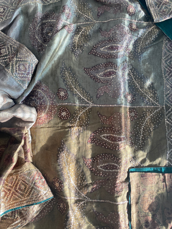 handwoven banarasi gold and silver full tissue silk saree