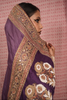 Handcrafted embroidered benarsi tussar silk saree