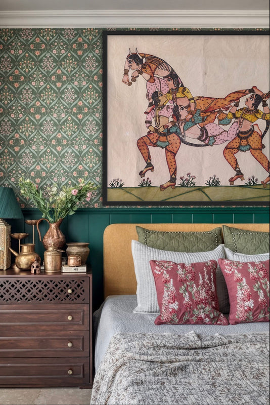 Authentic hand painted pen kalamkari art work 