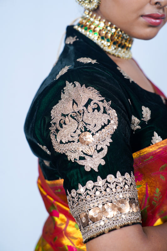 Handwoven golden kanjiveeram silk saree