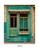 A stunning (AI assisted) photograph by The Ayush Kejriwal Art Project of a beautiful green and teal dreamy window.