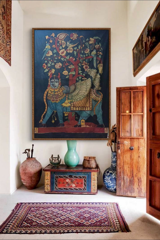 hand painted real pen kalamkari wall painting