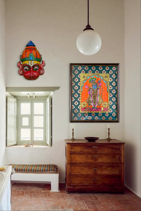  handcrafted gold Tanjore painting of SrinathJi 