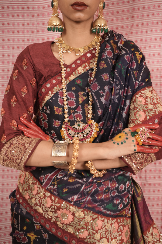 unique handcrafted patola silk saree