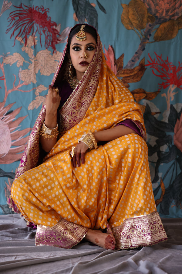 Handcrafted embroidered Benarasi silk saree 