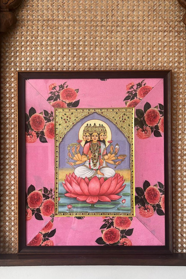 beautiful handcrafted gold Tanjore painting of Gayatri Devi 