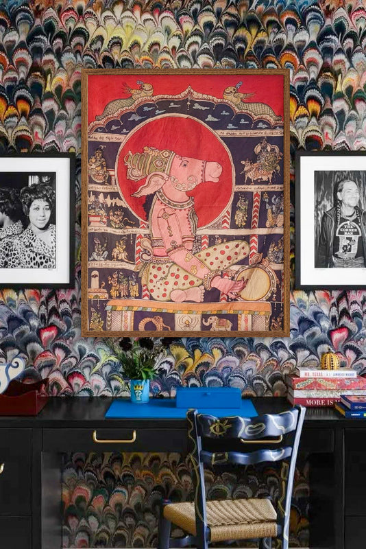 beautiful hand painted real pen kalamkari wall painting