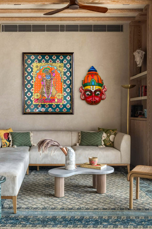  handcrafted gold Tanjore painting of SrinathJi 