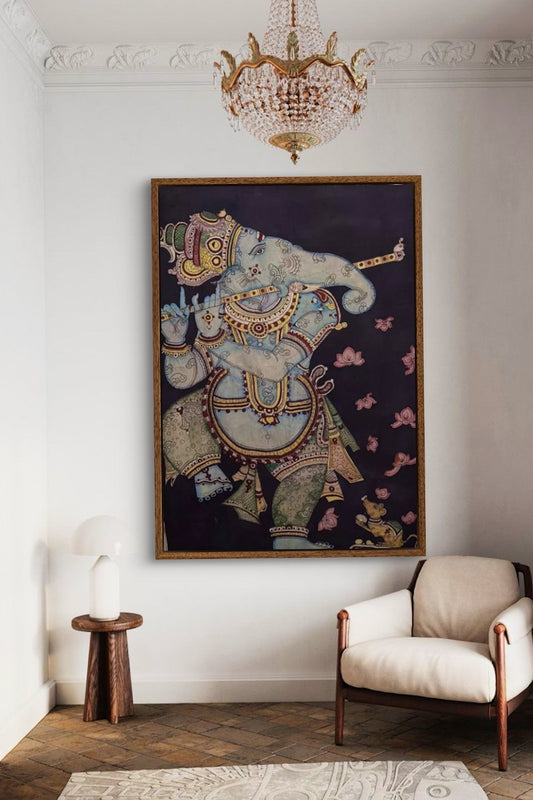 beautiful hand painted real pen kalamkari wall painting