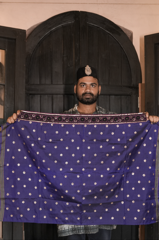 Handcrafted embroidered patola silk saree 