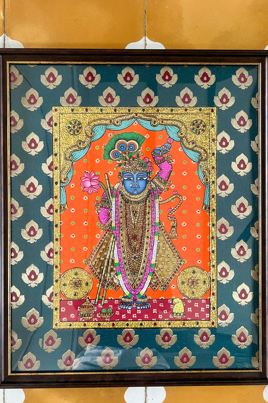 handcrafted gold Tanjore painting of SrinathJi 