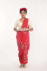 red and gold party wear saree