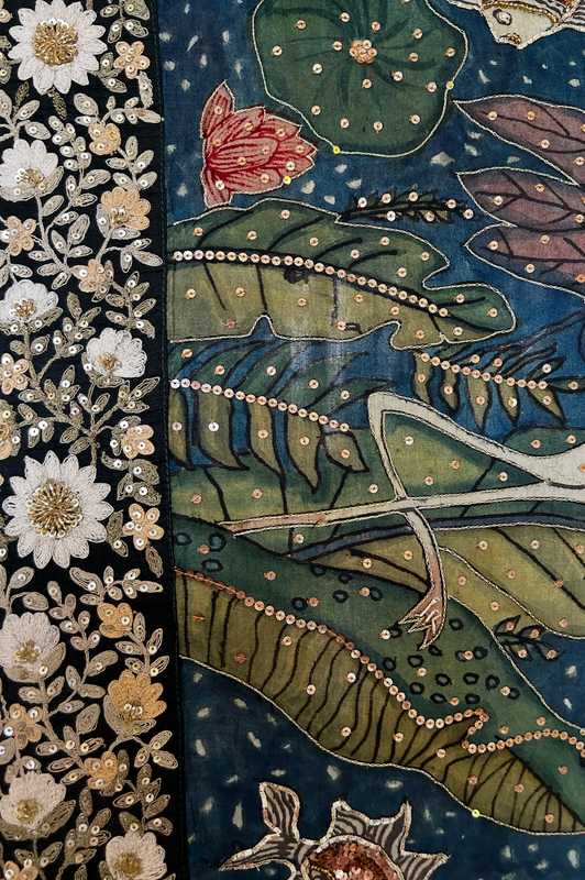 Authentic hand painted pen kalamkari silk saree