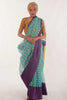 Turquoise Organza Banarasi silk saree