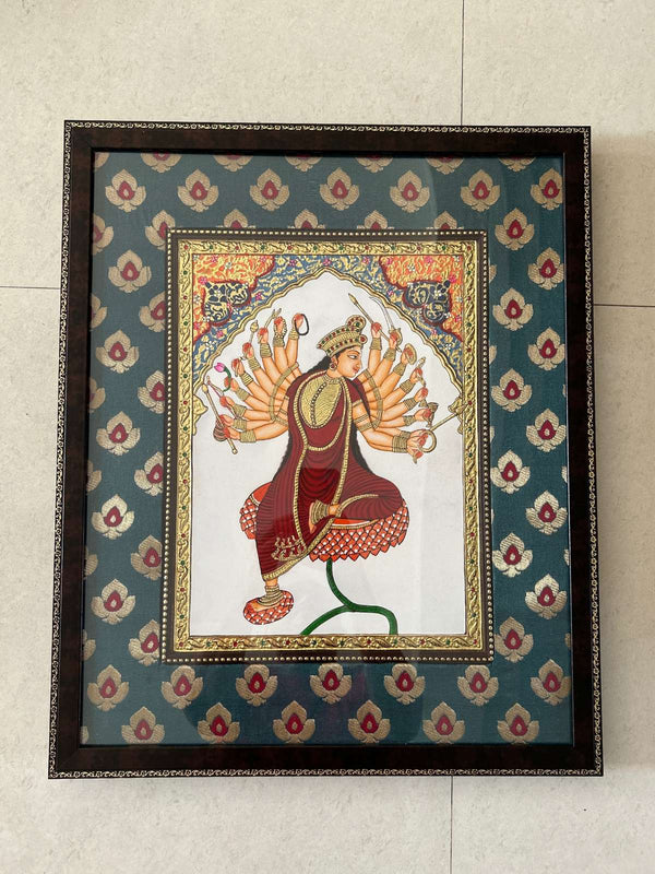 handcrafted gold Tanjore painting of Durga Ma