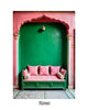 photograph by The Ayush Kejriwal Art Project of a beautiful green and pink jharokha style wall in India.
