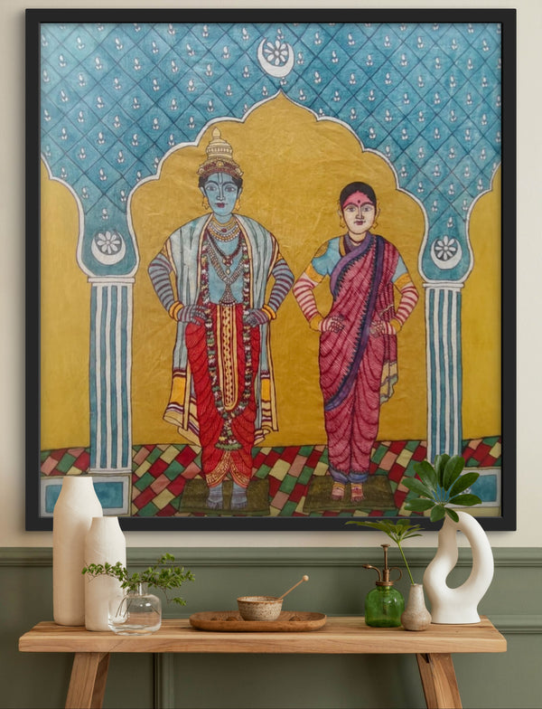 hand painted real pen kalamkarI wall painting