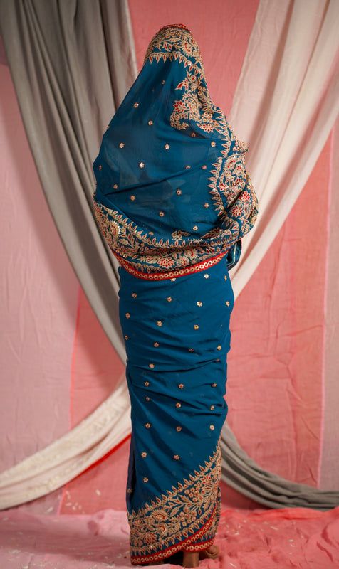 Hand Embroidered Wedding Saree