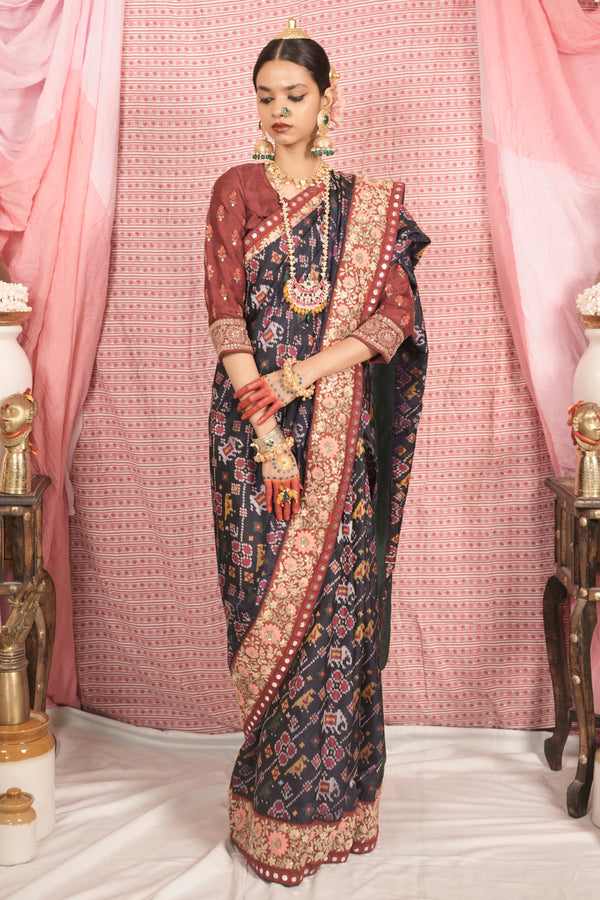 unique handcrafted patola silk saree