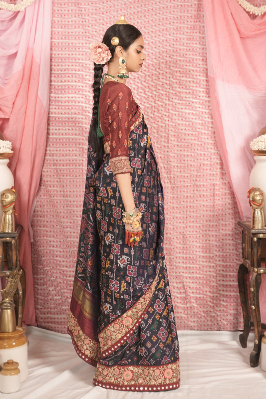 unique handcrafted patola silk saree
