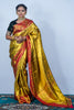 Handwoven golden kanjiveeram silk saree