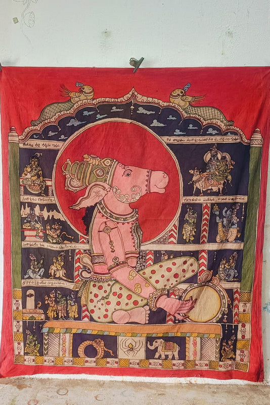 beautiful hand painted real pen kalamkari wall painting