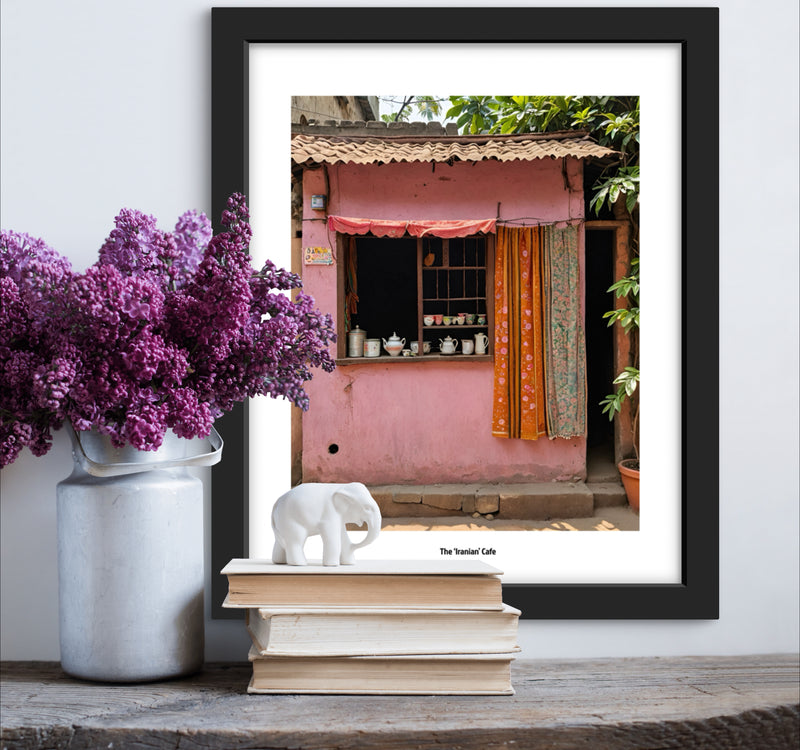 A stunning (AI assisted) photograph by The Ayush Kejriwal Art Project of a beautiful street teashop/cafe.