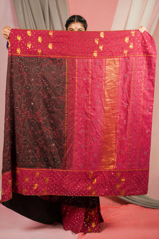 handwoven kanjiveeram kalamkari silk saree