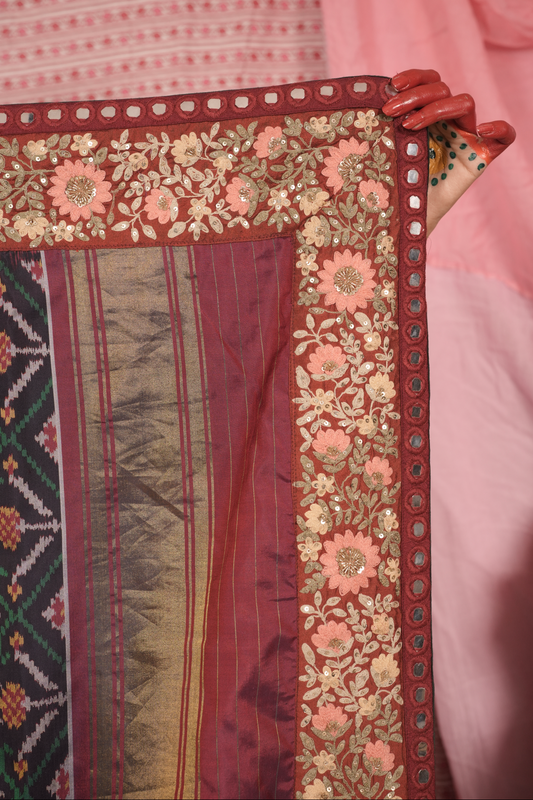 unique handcrafted patola silk saree