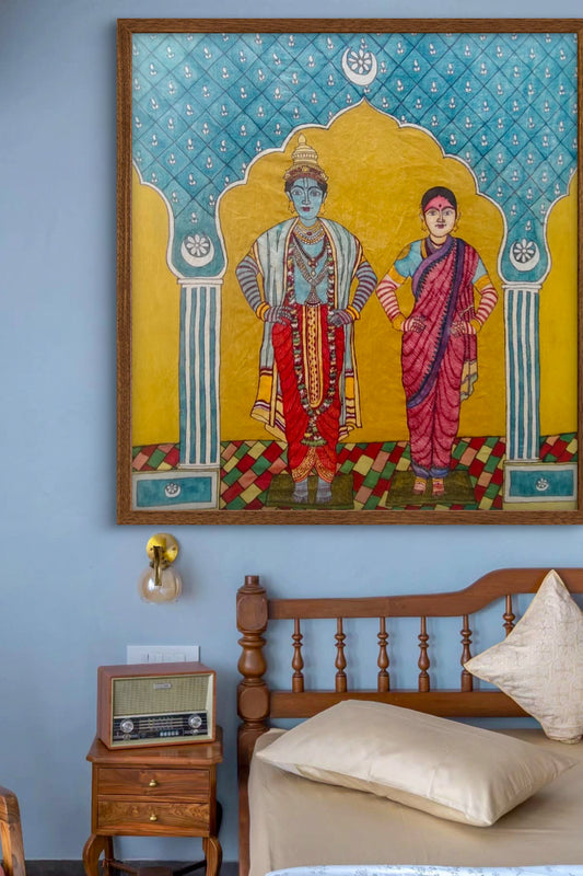 hand painted real pen kalamkarI wall painting