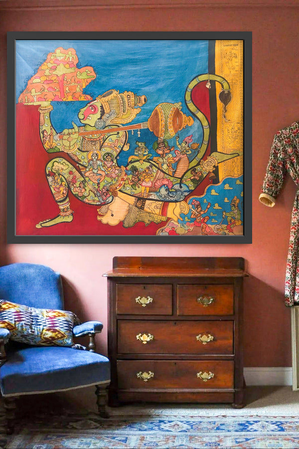 Handpainted Pen Kalamkari wall art 