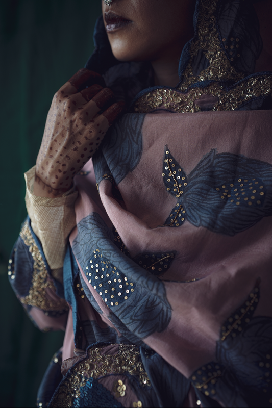 Authentic hanpainted pen Kalamkari silk dupatta