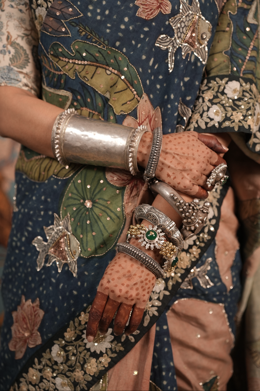 Authentic hand painted pen kalamkari silk saree