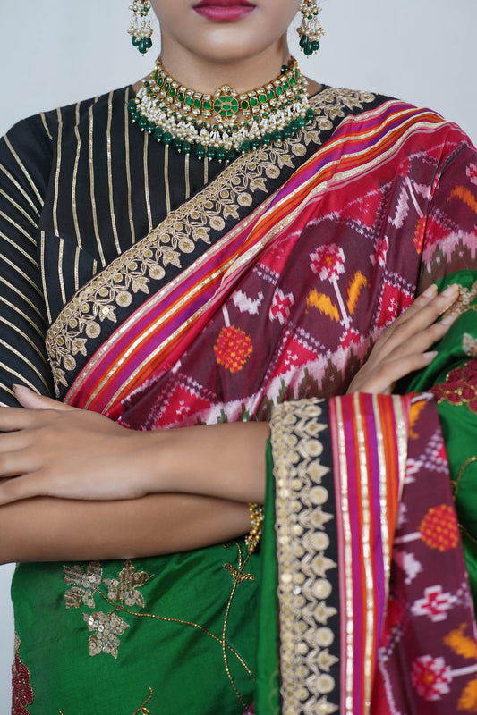 Designer Indian wedding wear patola silk saree