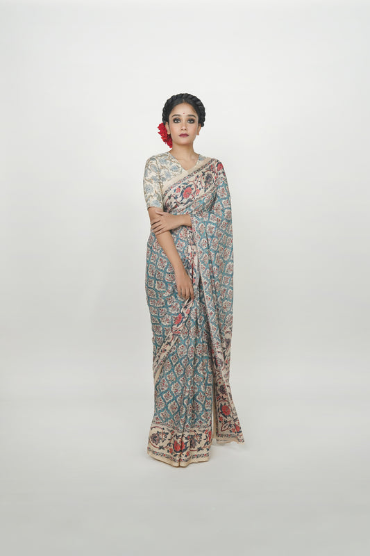 Printed silk saree, Ayush Kejriwal Saree